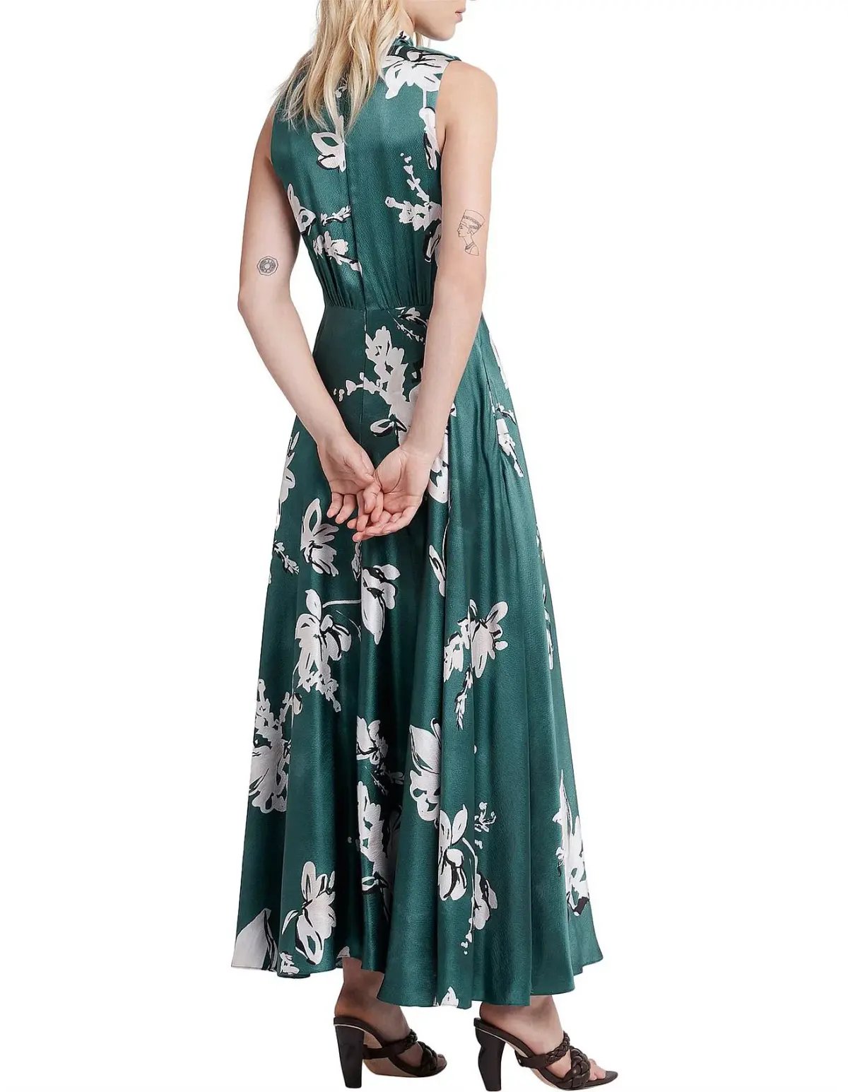 Aje Efflorescent Midi Dress Green Size 6 photo 3