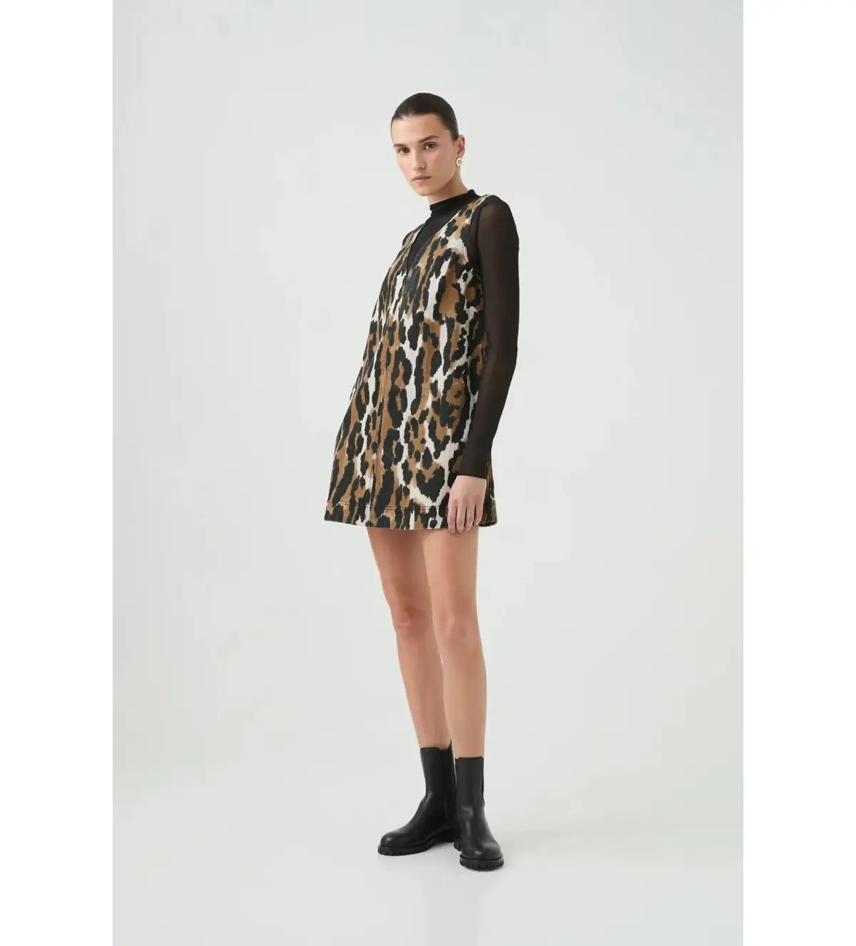 Aje Sienna Mini Dress Animal Print Size 6/XS photo 3