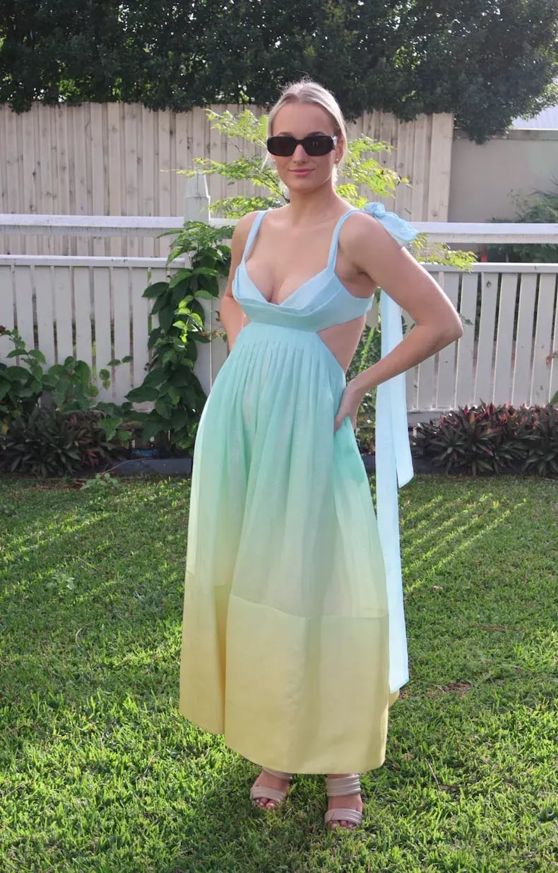 Zimmermann Oasis Bralette Dress Ombré Gown 0 / AU 8 photo 8