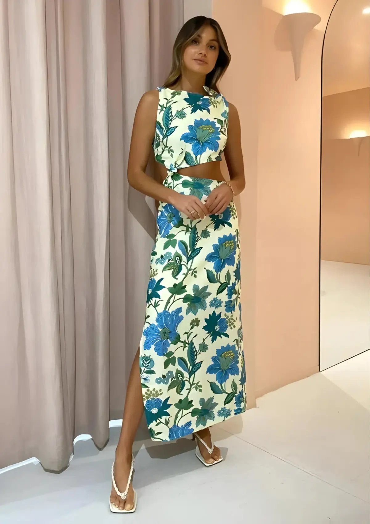 Sir the Label Alexandre Tie Midi Dress in Marguerite Floral Print Size 1 / AU 8 photo 2