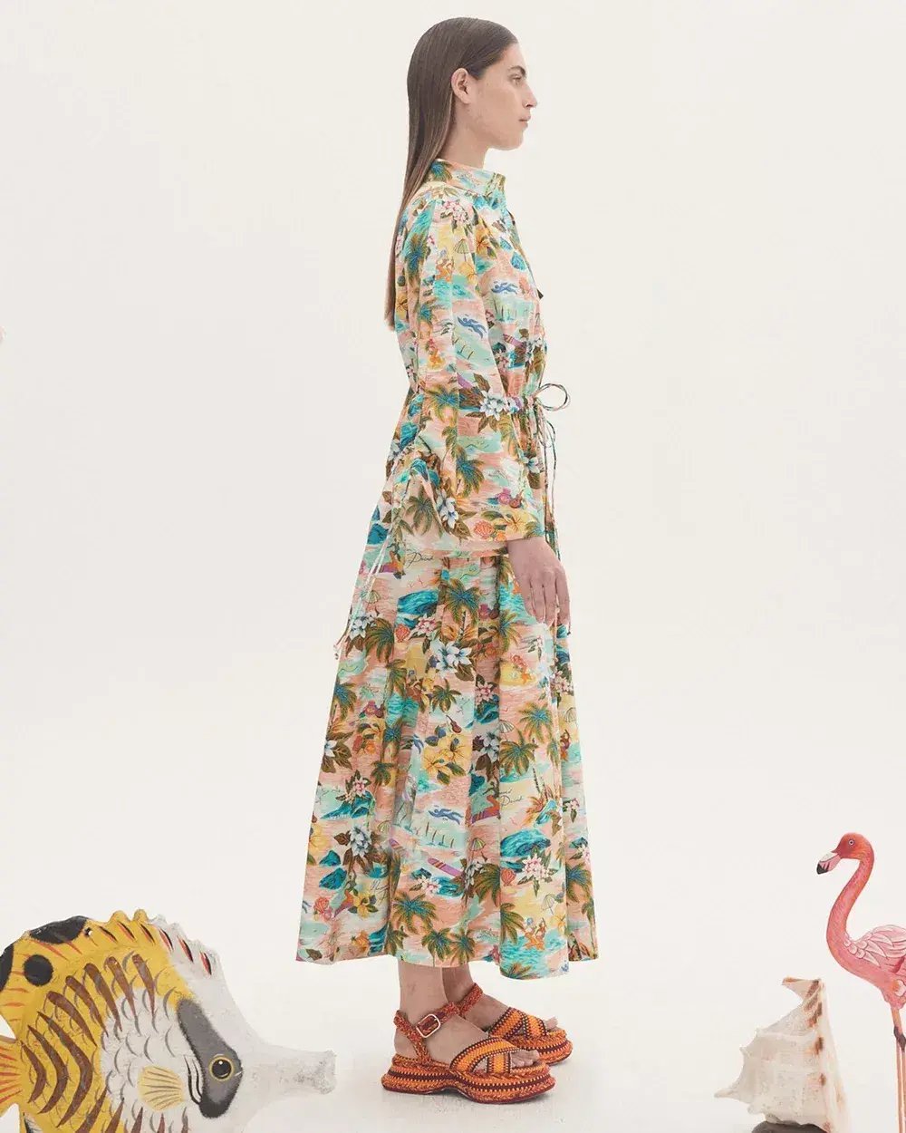 Alemais Mermaid Point Midi Dress Multi-colored Size AU 10 photo 4