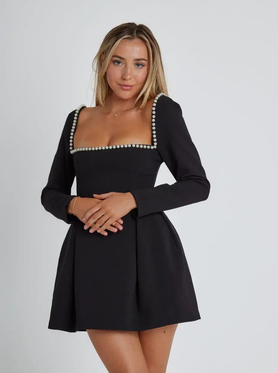 Odd Muse The Ultimate Muse Pearl Mini Dress in Black Size 10 photo 2