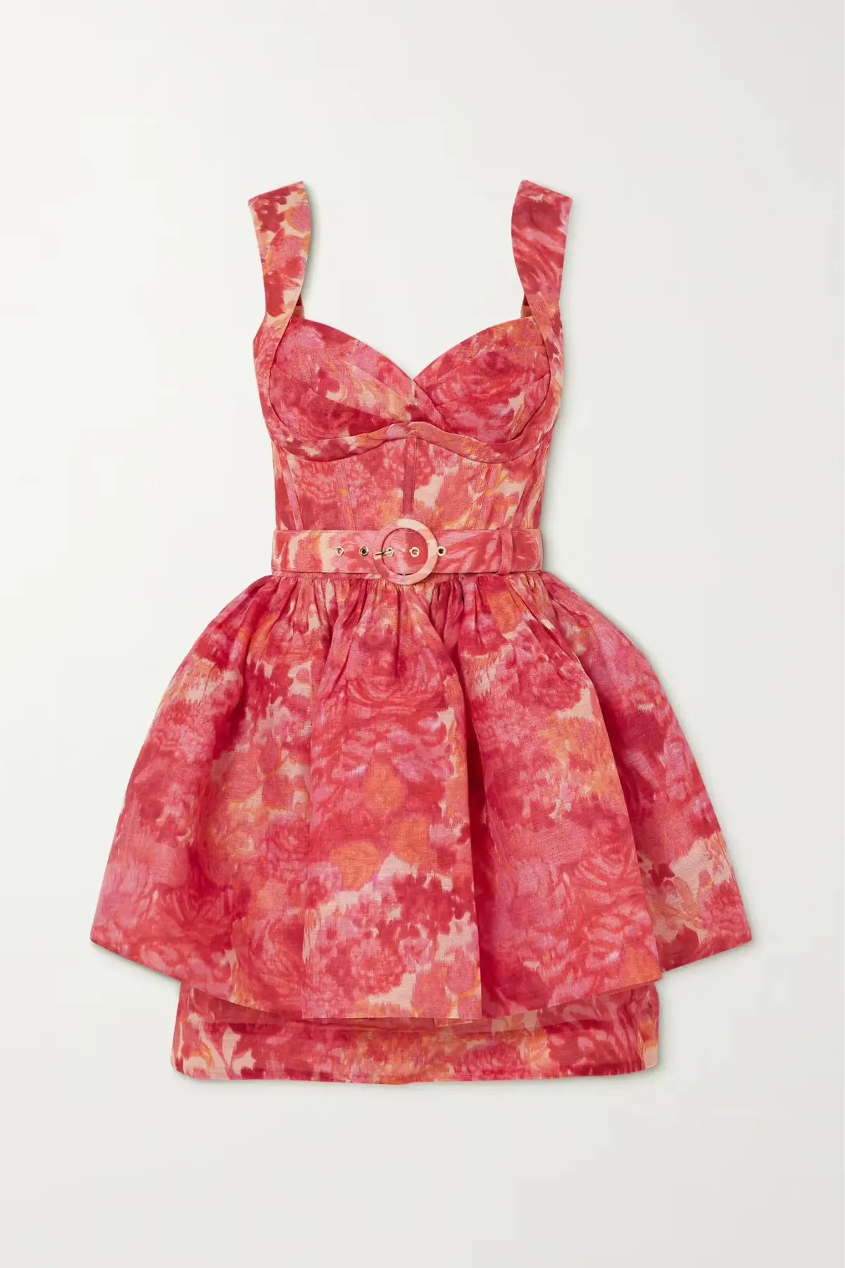 Zimmermann The High Tide Mini Dress in Pink Ikat Floral Size 1/Au 10 photo 3