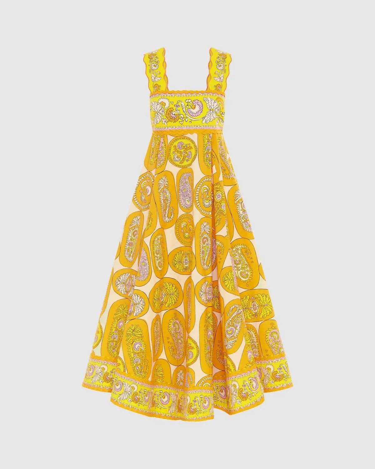 Alemais Diana Summer Midi Dress Yellow Print Size AU 14 photo 4