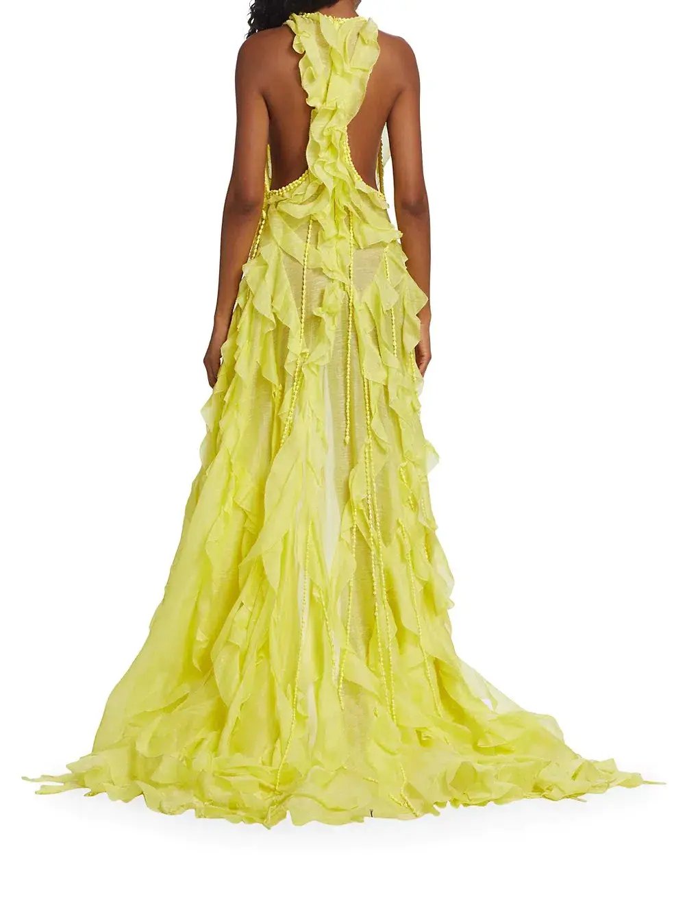 Zimmermann Wonderland Sleeveless Ruffle Gown Lemon Size 1/AU 10 photo 4
