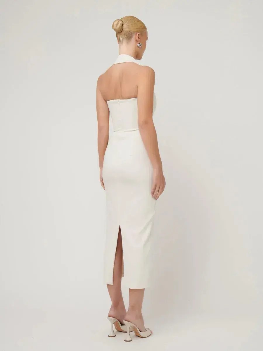 Effie Kats Meline Midi Dress White Size S/ AU 8 photo 2