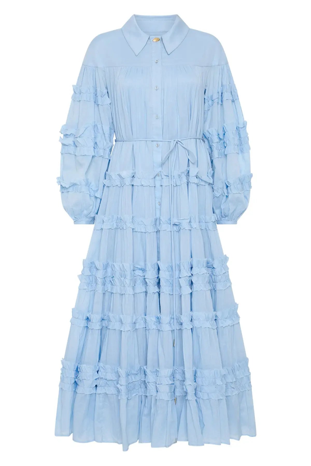 Aje Pastiche Tiered Maxi Dress in Powder Blue Size 4 photo 5