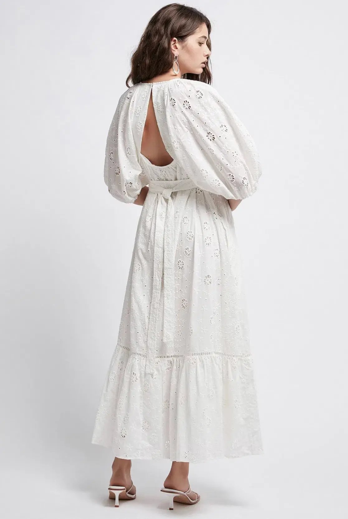 Aje Silvatica Broderie Midi Dress White Size 8 / S photo 2