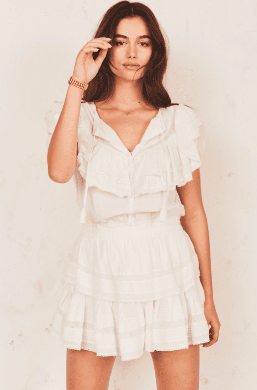Love Shack Fancy Liv Dress White Size AU 6 photo 5