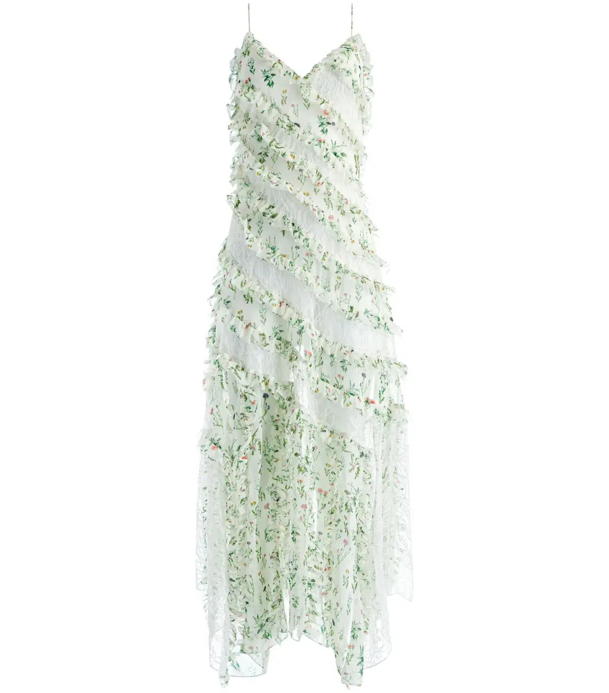 Alice + Olivia Sondra Ruffled Maxi Dress Floral Size AU 10 photo 6