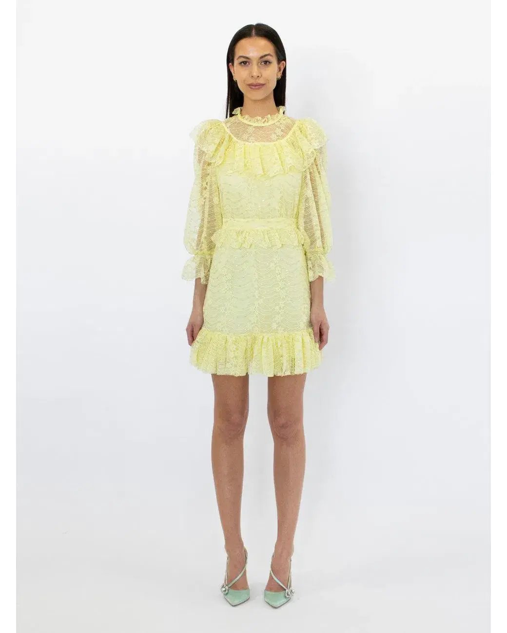 Alice McCall Love My Way Mini Dress Lemon Yellow Size 6 photo 4