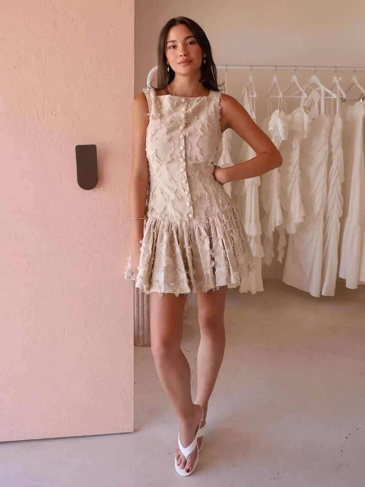 Roame Basil Mini Dress In Dandelion Size 10 photo 2