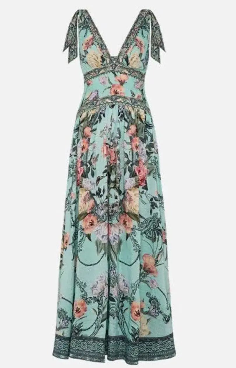 Camilla Tie Shoulder Dress Petal Promise Land Size S AU 10 photo 3