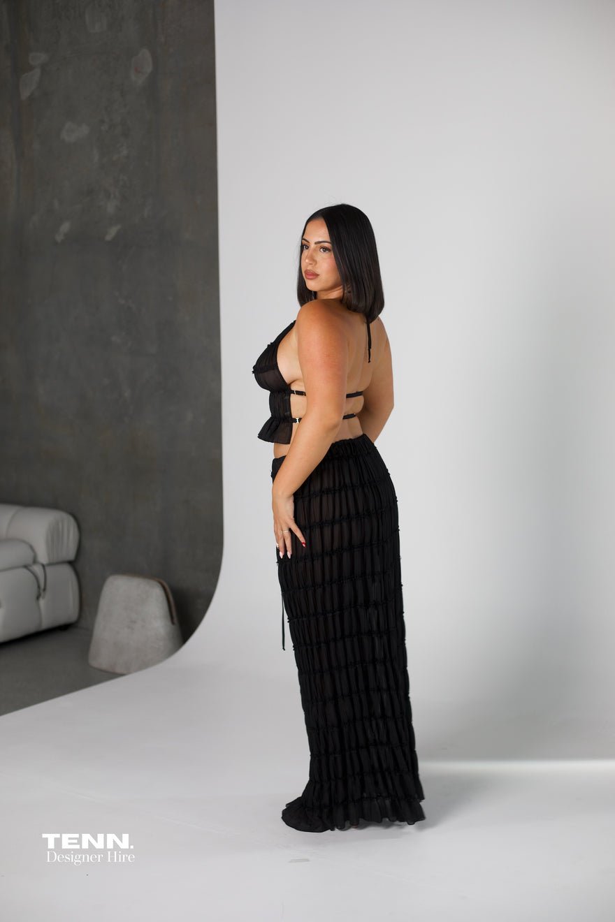 Arcina Ori Juliette Halter top & Maxi Skirt - Black photo 4