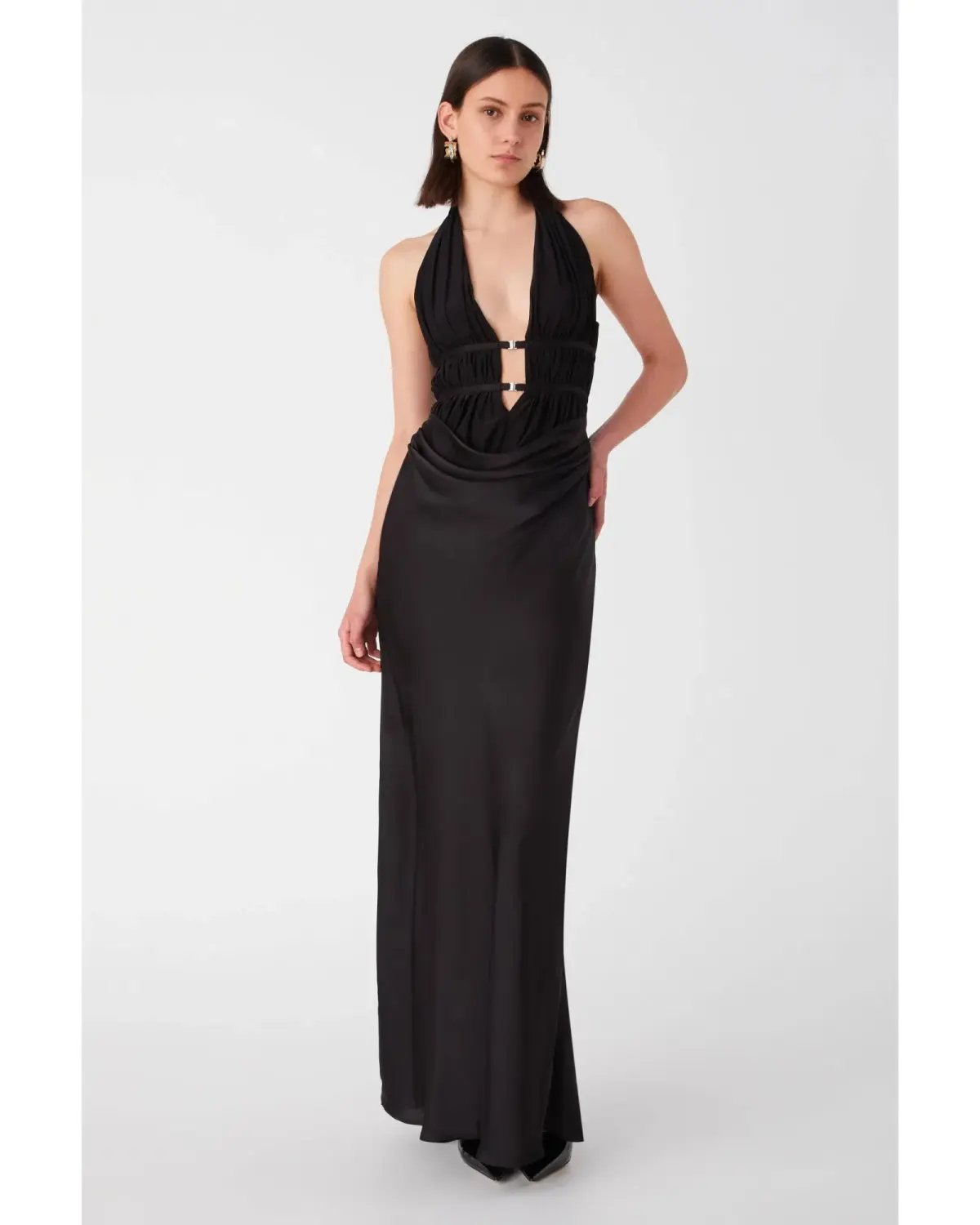 Misha Celine Maxi Gown Black SIze 10 photo 3
