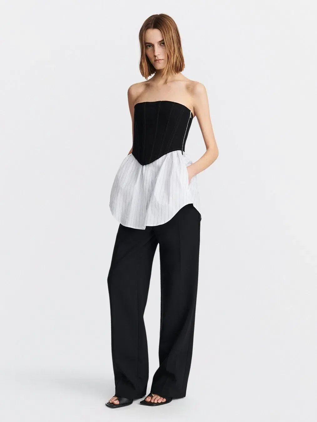 Dion Lee Internal Corset Mini Dress Black/White Size 6 photo 2