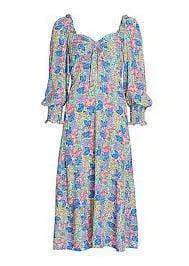 Faithfull the Brand The Mathilde Midi Dress Jemima Floral Size 14 photo 5