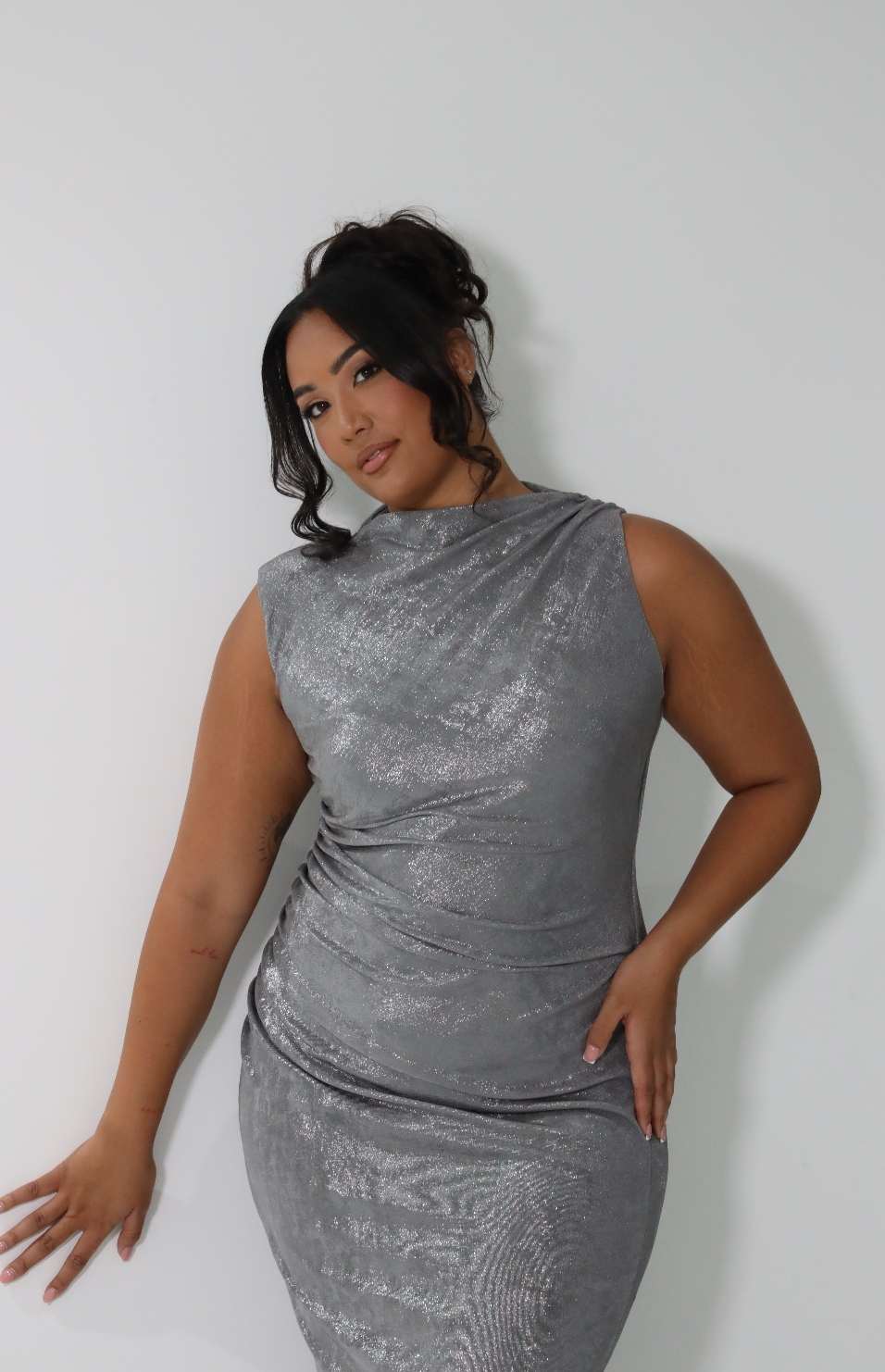 VOLTAGE MAXI DRESS SILVER photo 3