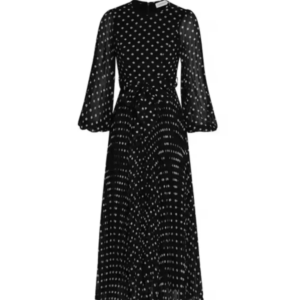 ZIMMERMANN SUNRAY LONG SLEEVE MIDI DRESS IN BLACK/CREAM DOT SIZE 1 photo 4