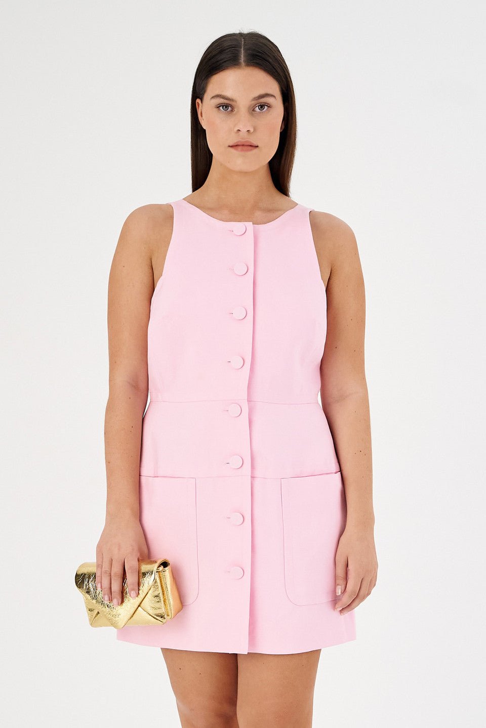 OROTON DETAILED SHIFT MINI DRESS - PINK photo 5