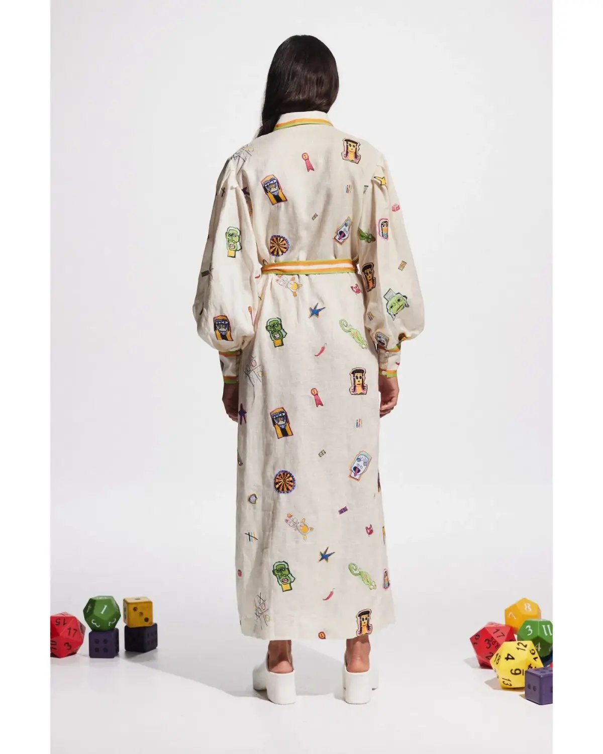 Alemais Checkers Embroidered Shirtdress Print Multi Size 14 photo 2