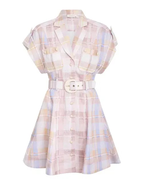 Zimmermann The Dancer Spliced Mini Dress in Multi Check  Size 8 photo 3