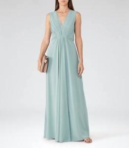 Reiss Evie dress blue maxi V neck low back photo 2