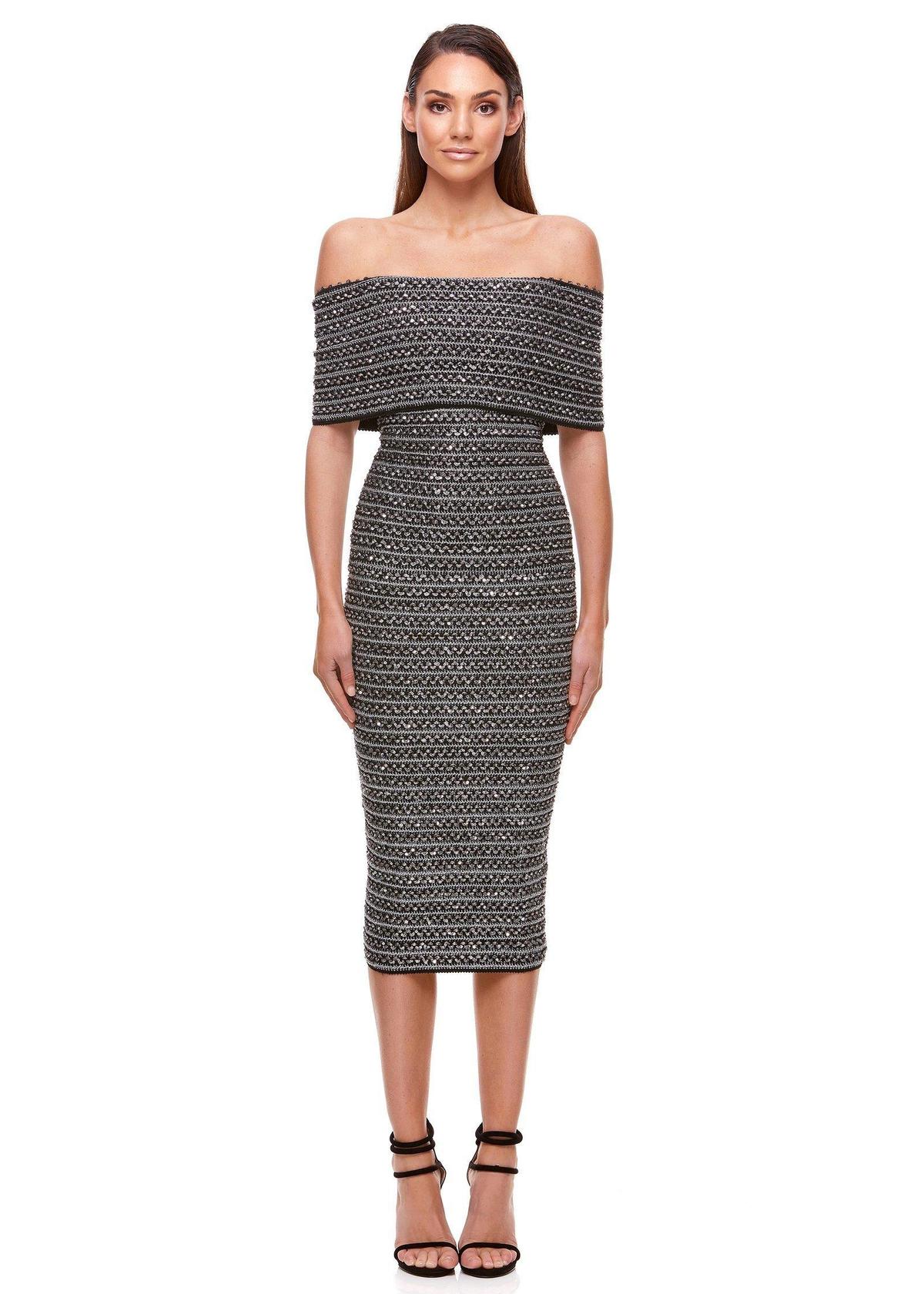Eliya The Label Lenora Midi Dress Grey Size 8 photo 2