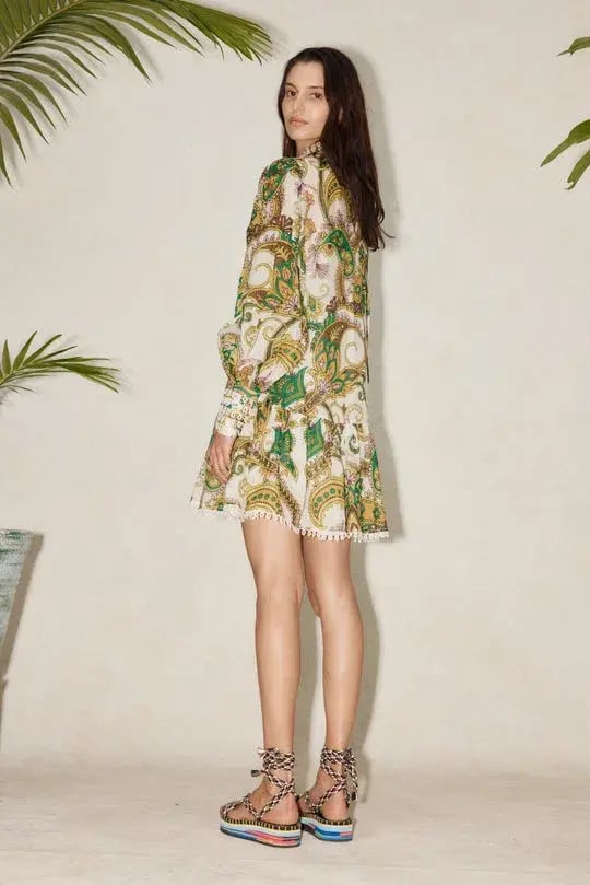 Alemais Octavia Ruffle Mini Dress Green Size 8 photo 3