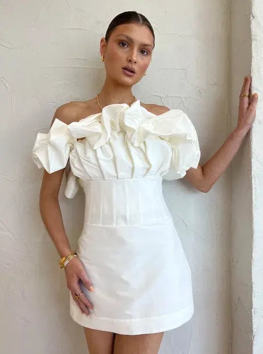 Rachel Gilbert Freida Mini Dress Ivory Size 3 / AU 12 photo 3