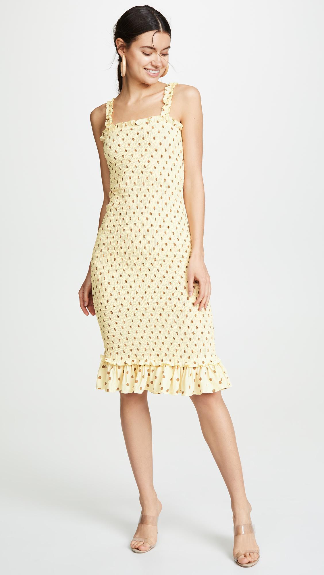 Faithfull The Brand Nadine Midi Yellow Dress Size 6 photo 4