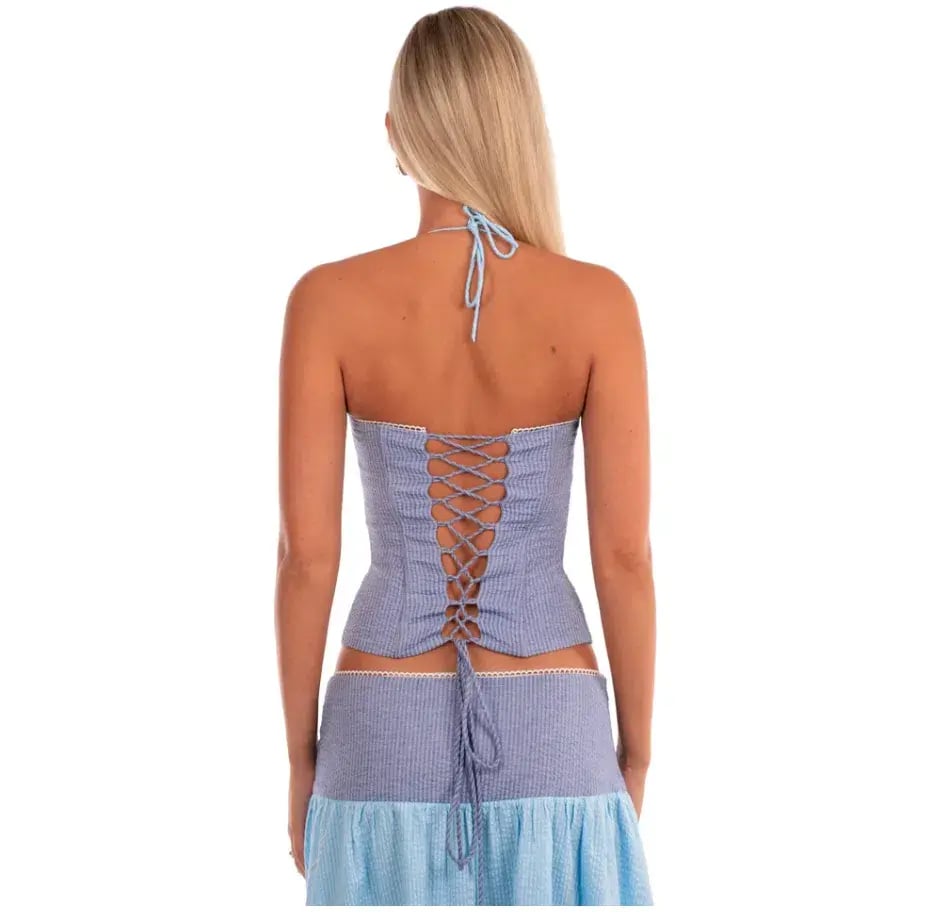 I Am Delilah Adeline Corset and Skirt Storm Blue Size AU 8 photo 3