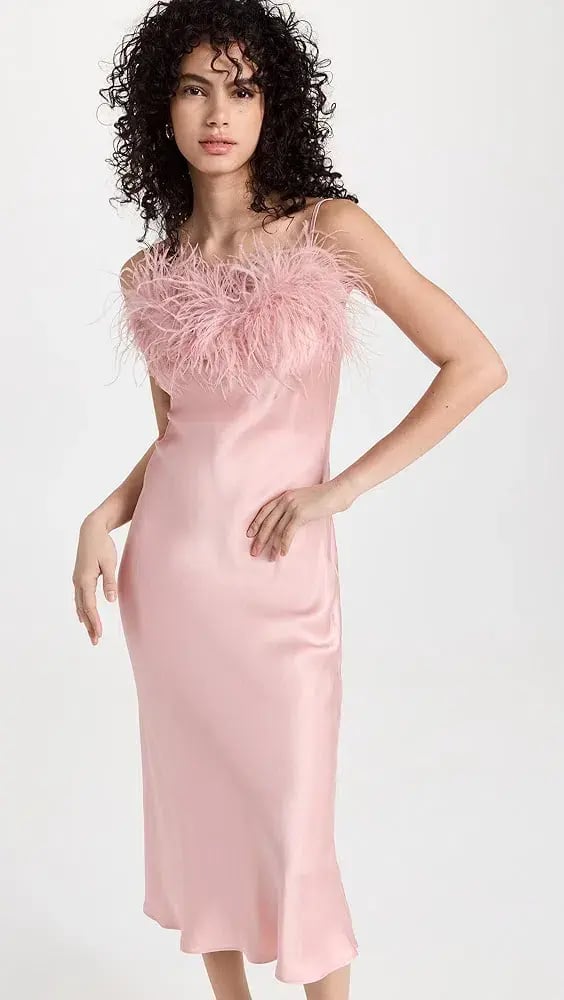 Sleeper Boheme Slip Maxi Dress Pink Size L photo 2