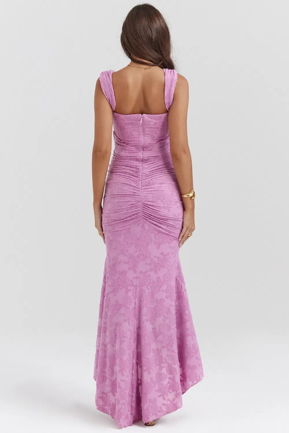 House of CB  Cesca Maxi Dress Rose Pink Floral Size 8 photo 4