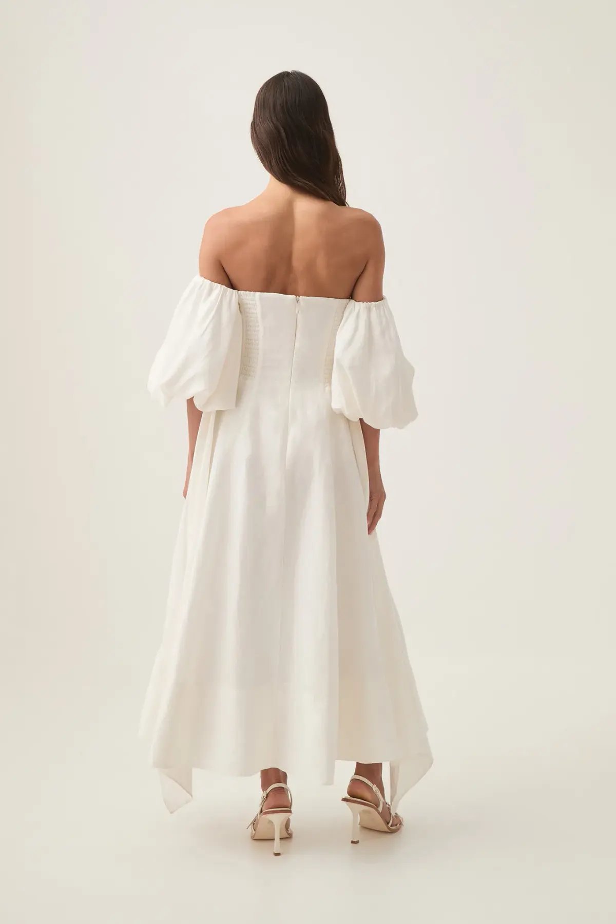 Aje Incarnation Midi Dress Ivory Size 10 photo 3