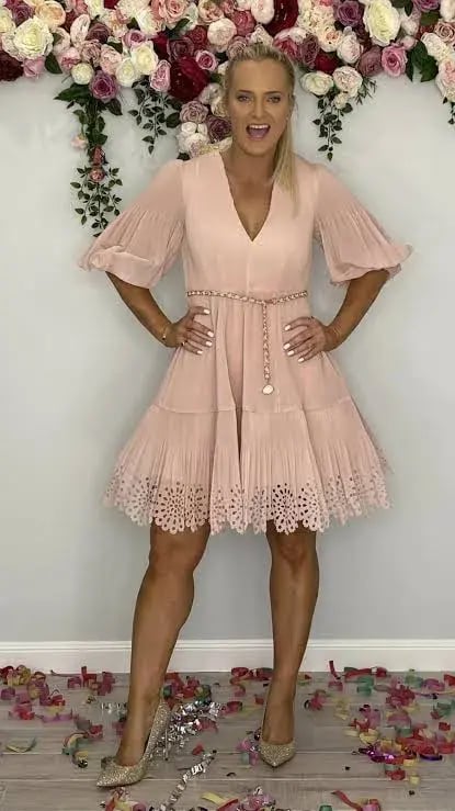 Zimmermann Pleated Mini Dress In Ballet  Size 3 AU 14 photo 3