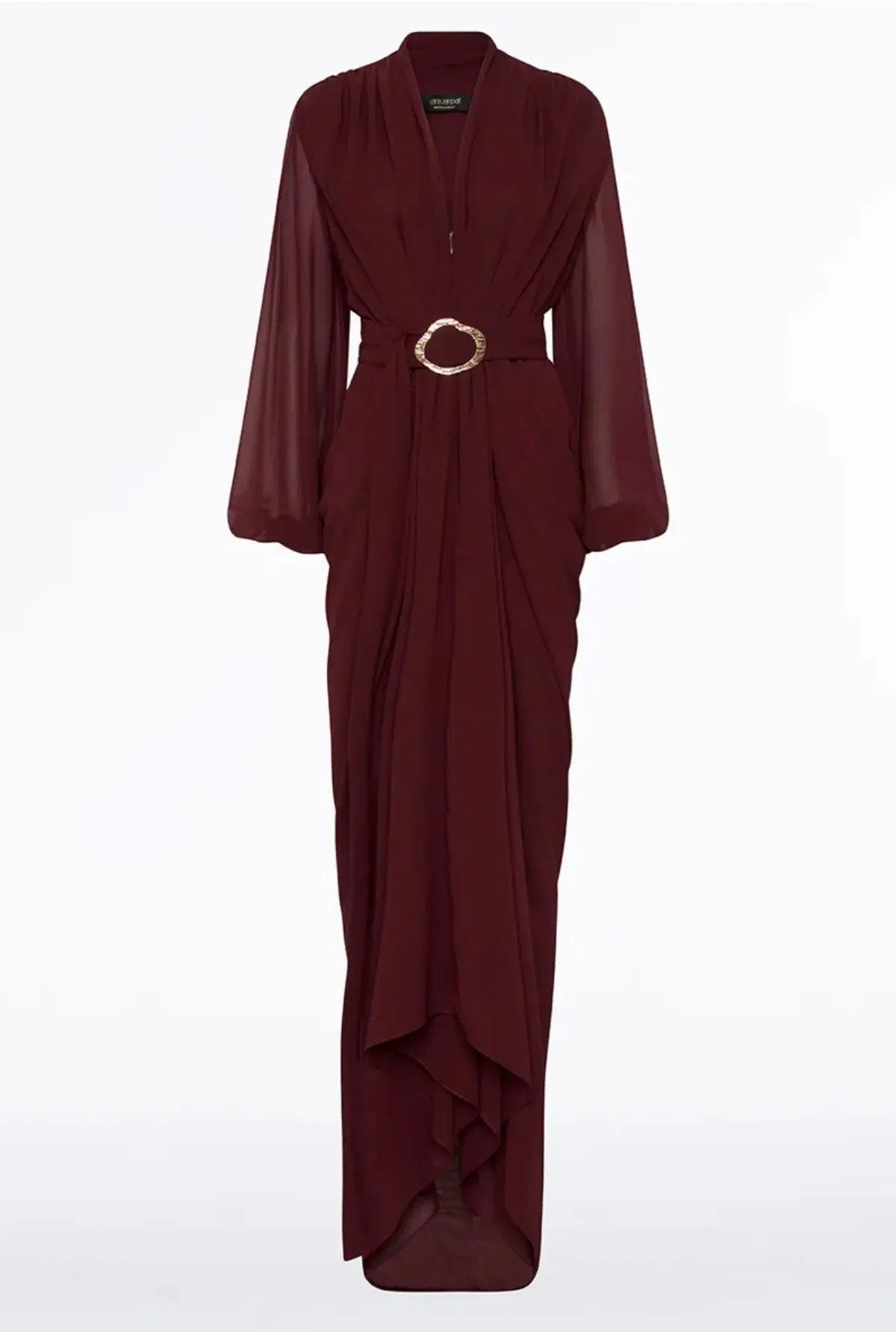 Carla Zampatti Georgette Waterfall Dress in Merlot Size 4 photo 3