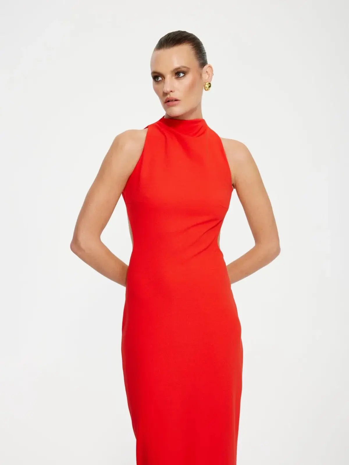 Effie Kats Ambre Gown In Cherry Red Size 6 / XS photo 2