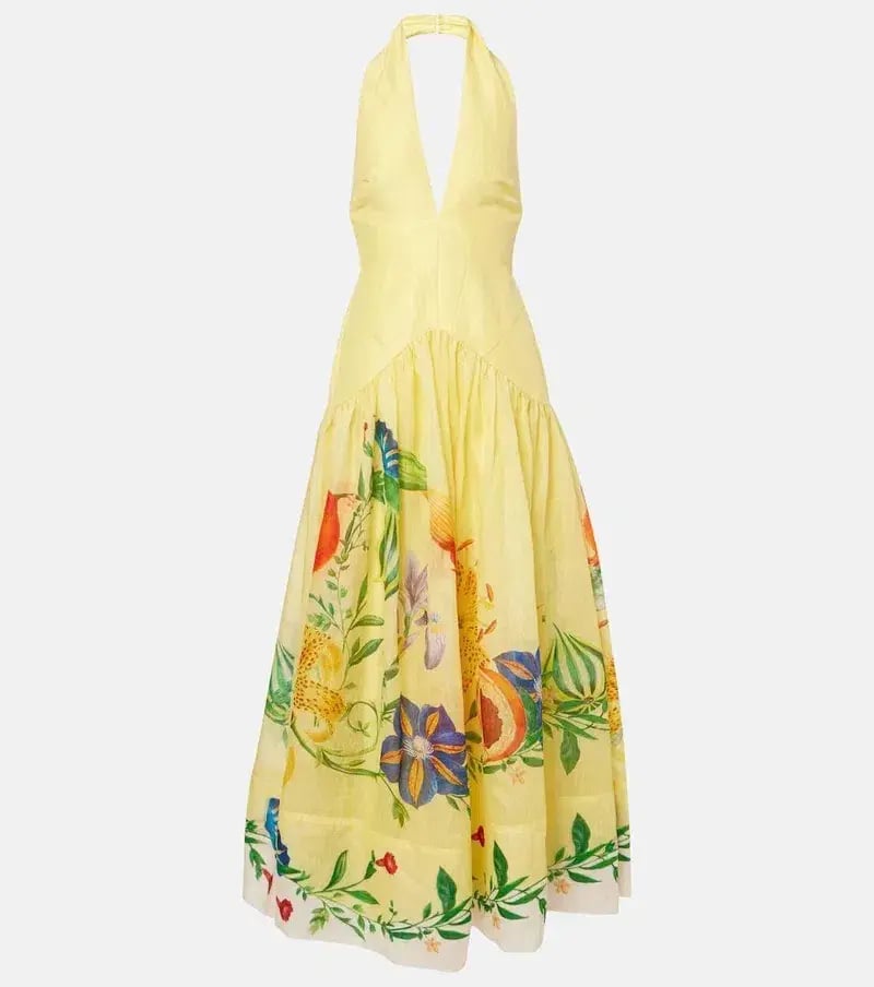 ALEMAIS Dahlia Halter Gown Yellow Size 10 AU photo 26