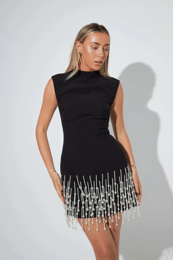 ODD MUSE THE ULTIMATE MUSE PEARL DROP SLEEVELESS DRESS - BLACK photo 2