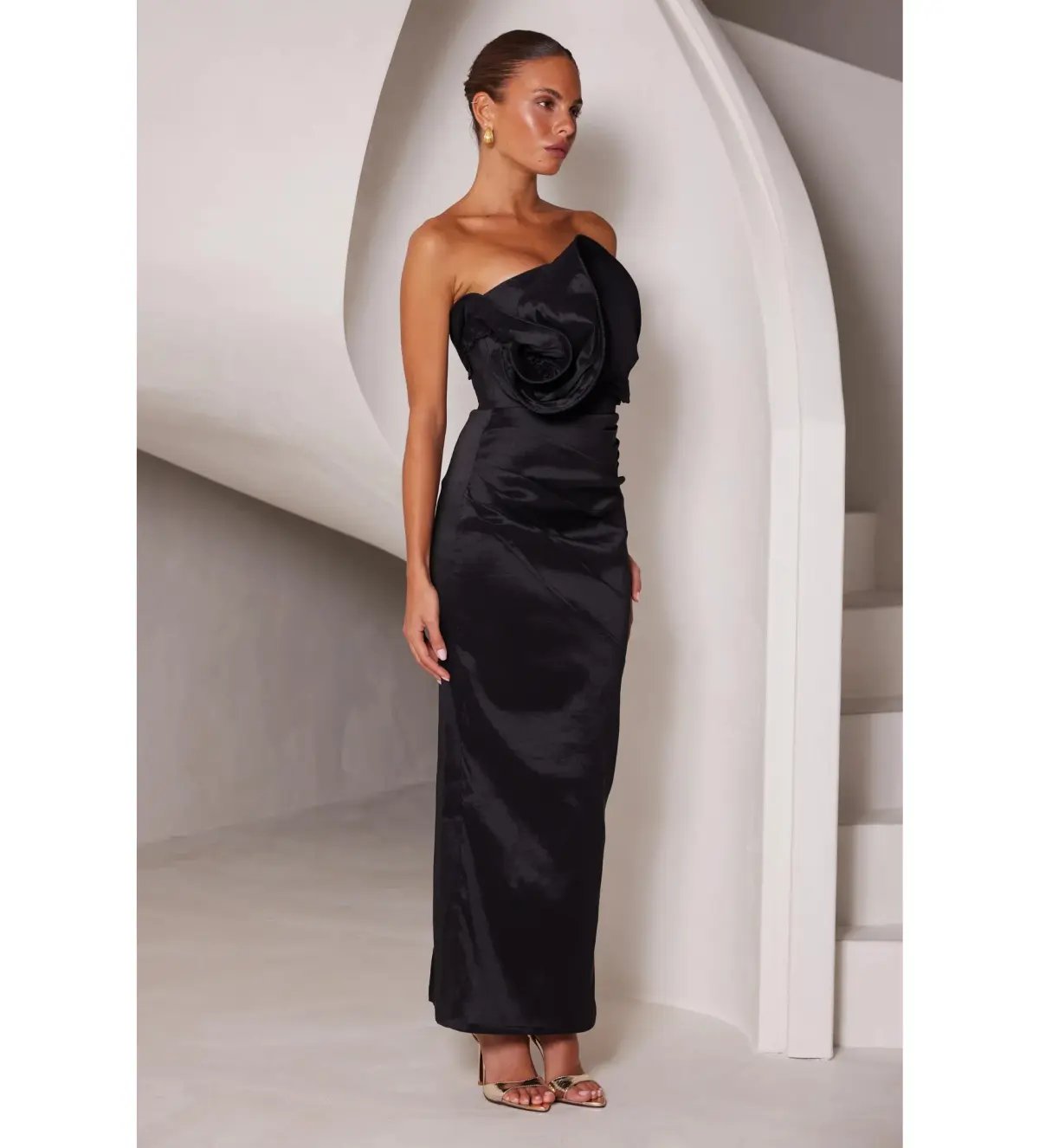 Elle Zeitoune Miles Midi Dress Black Size 10 photo 2