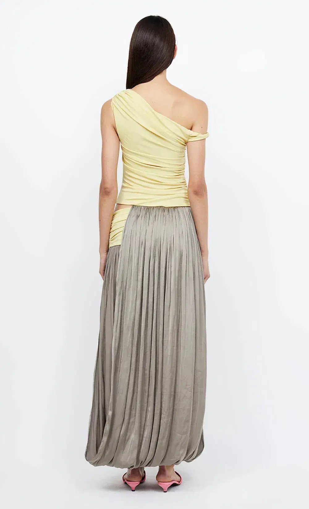 Bec & Bridge Serene Boatneck Maxi Dress Citrus/ Taupe Size AU 10 photo 3