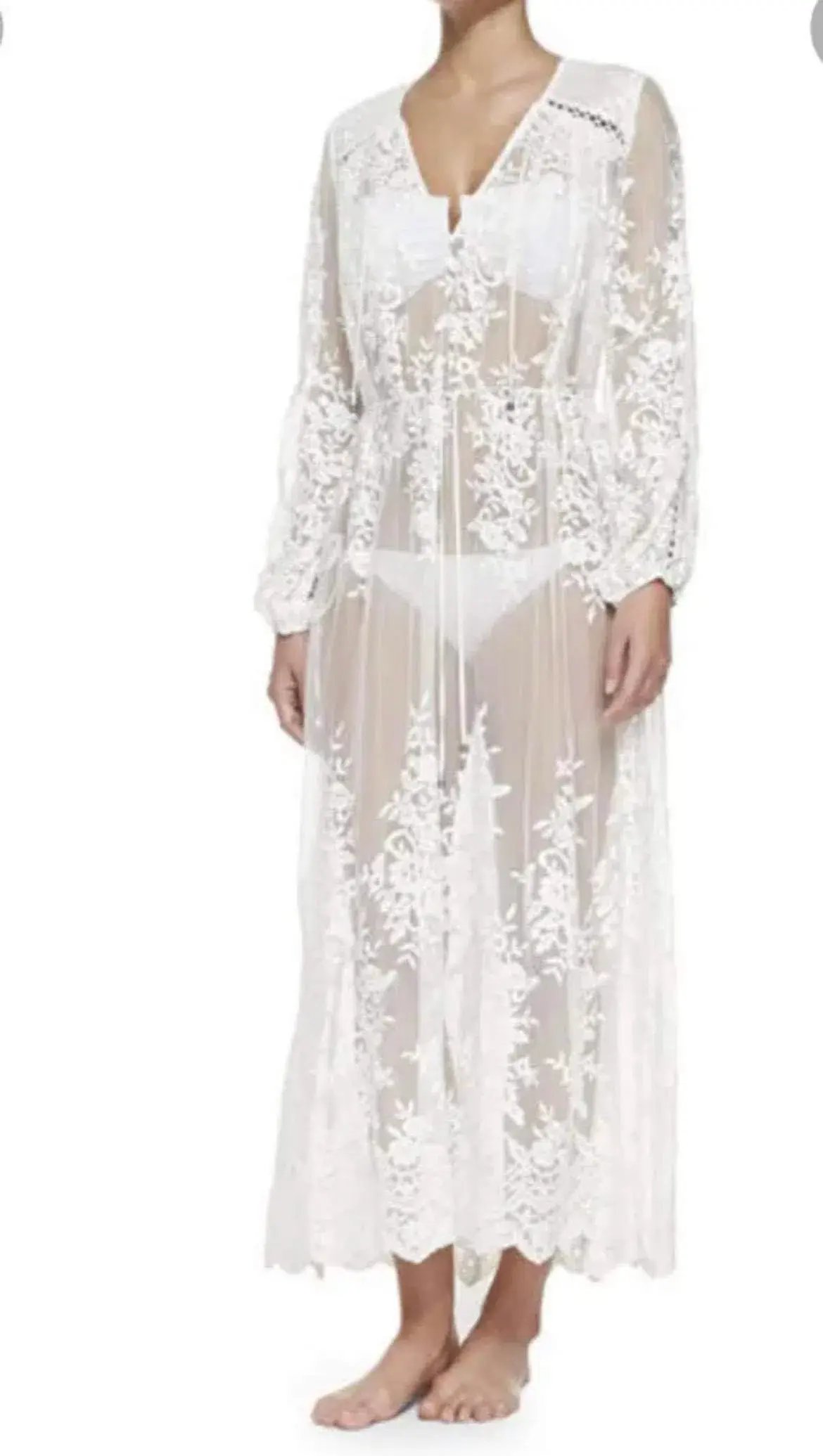 Zimmermann Roza Silk Veil Gathered Dress White With Slip Size 3/AU 14 photo 5