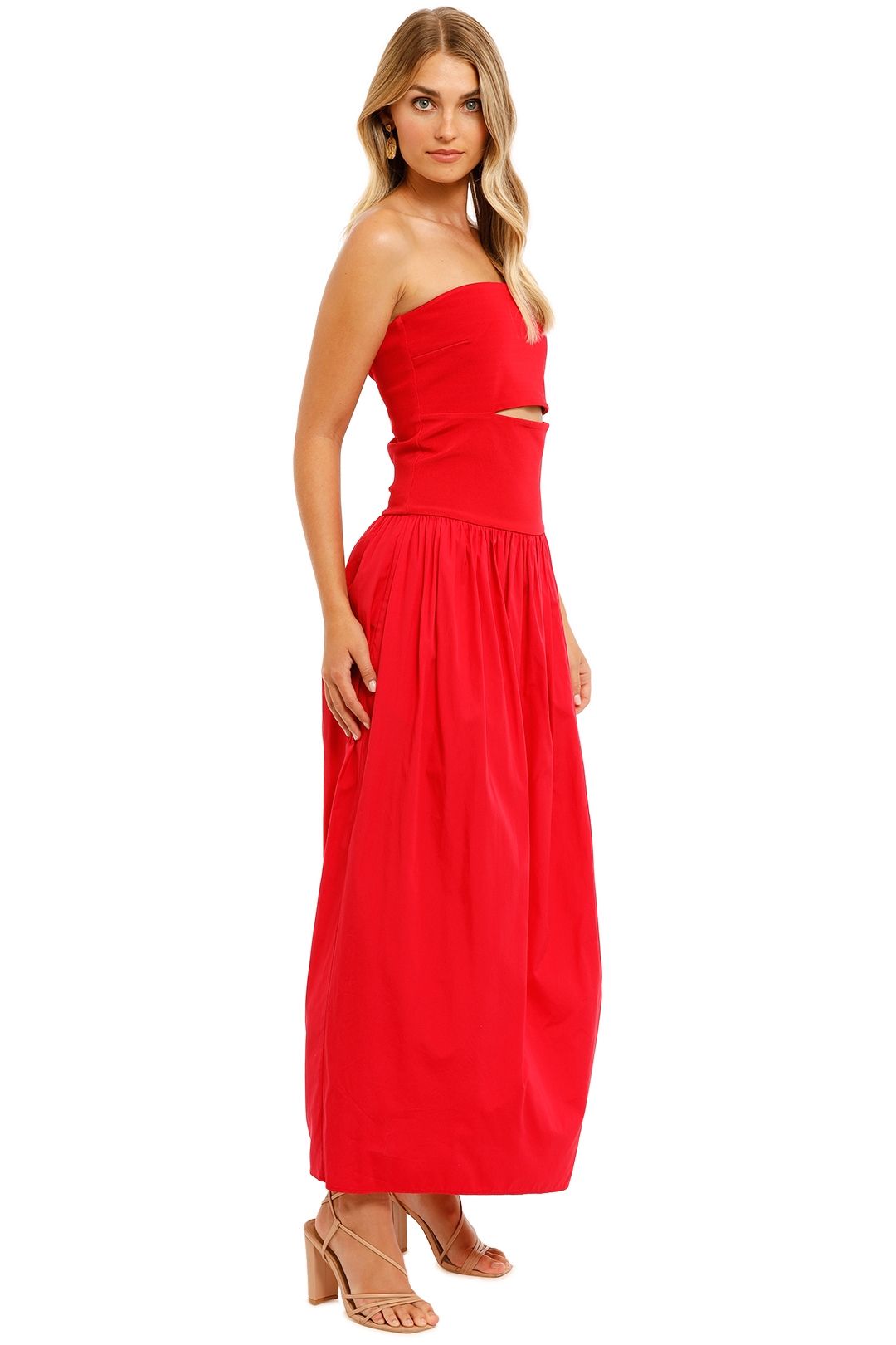 Knit Strapless Midi Dress - Ruby photo 2