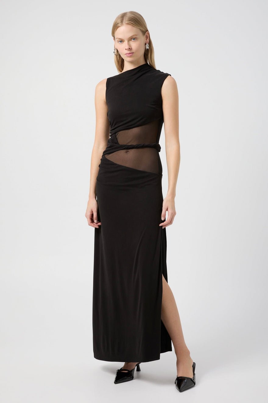 Third Form Interweave Drape Maxi Dress - Black photo 5