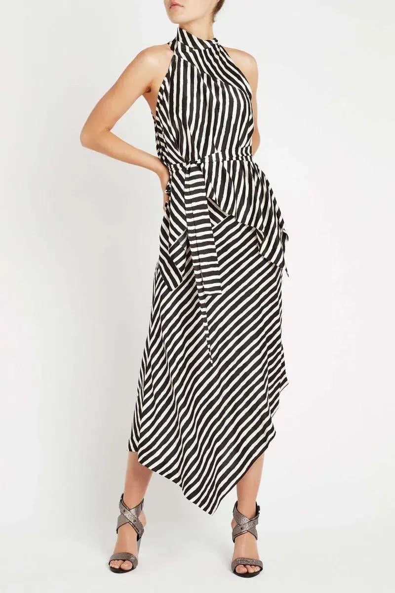 Sass & Bide Palais Stripe Midi Dress Print Size 14 photo 4