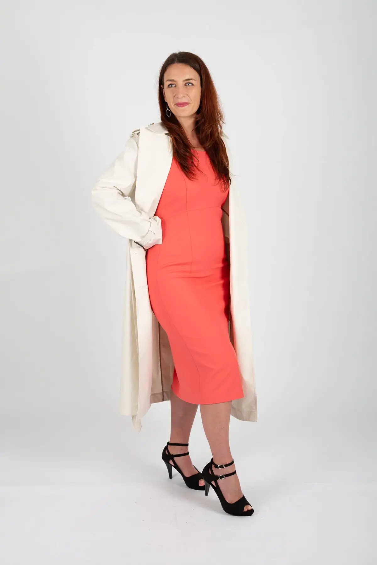 Hugo Boss Double-Breasted Trench Coat with Belted Closure White Size 10 photo 4