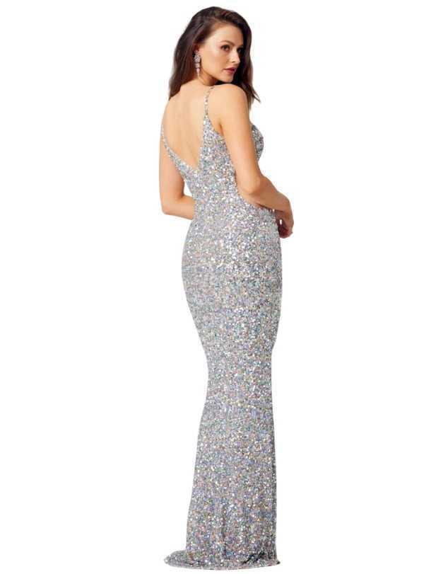 Tania Olsen Anastasia Gown silver size 8 photo 2