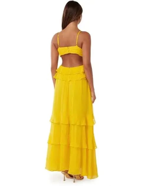 Forever New Harper Ruffle Maxi Dress Daffodil Size 8 photo 3