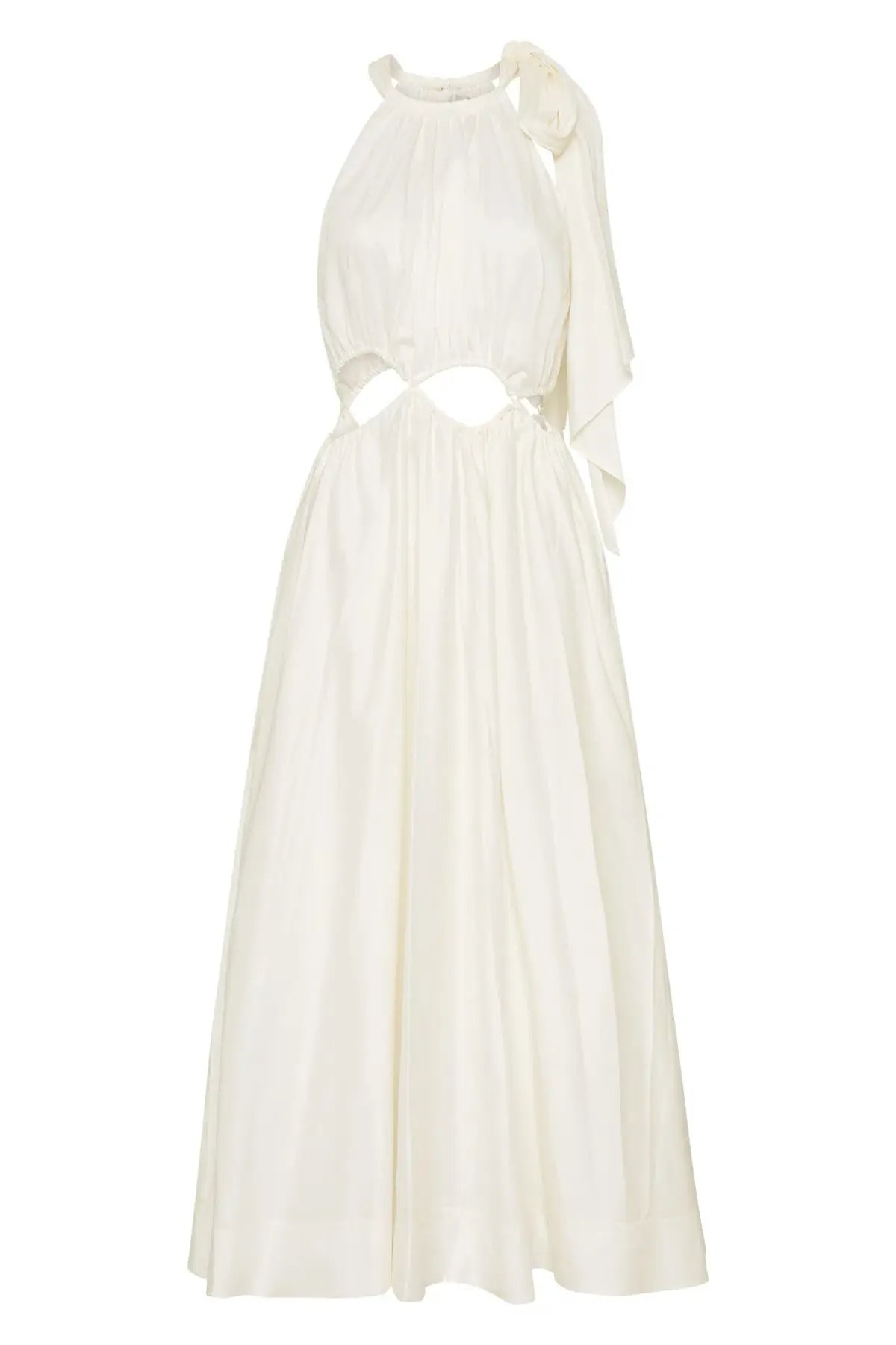 Aje Henriette Tie Strap Midi Dress Cutouts White Size 12 photo 4